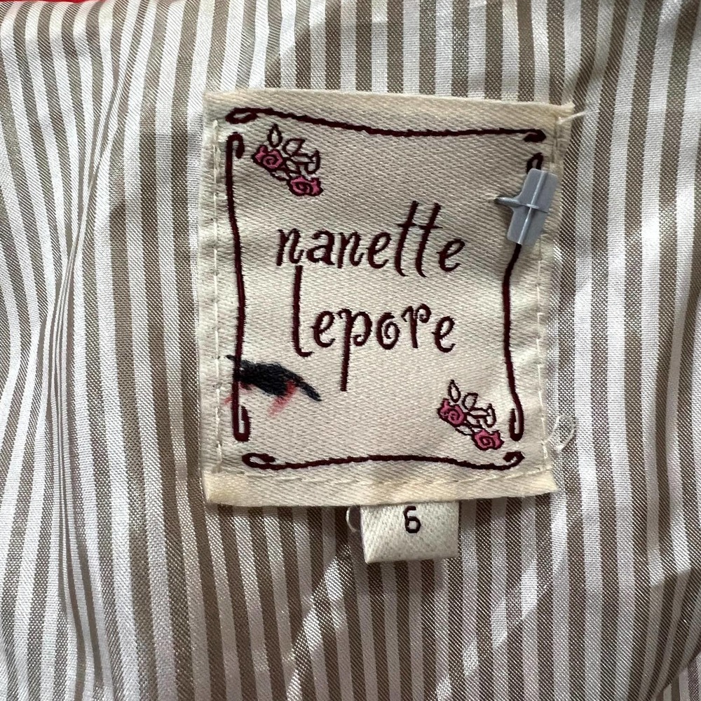 Nanette Lepore Red Button Front Jacket Size 6 EUC - Picture 10 of 12